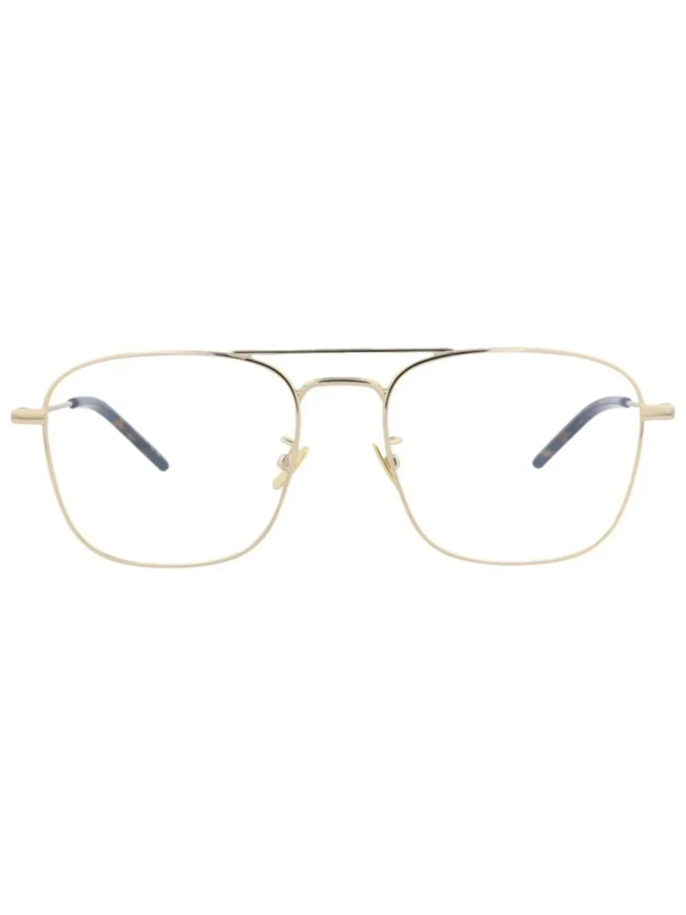 New Saint Laurent Women's Eyeglasses Aviator Metal Frame Unisex Gold Gold
